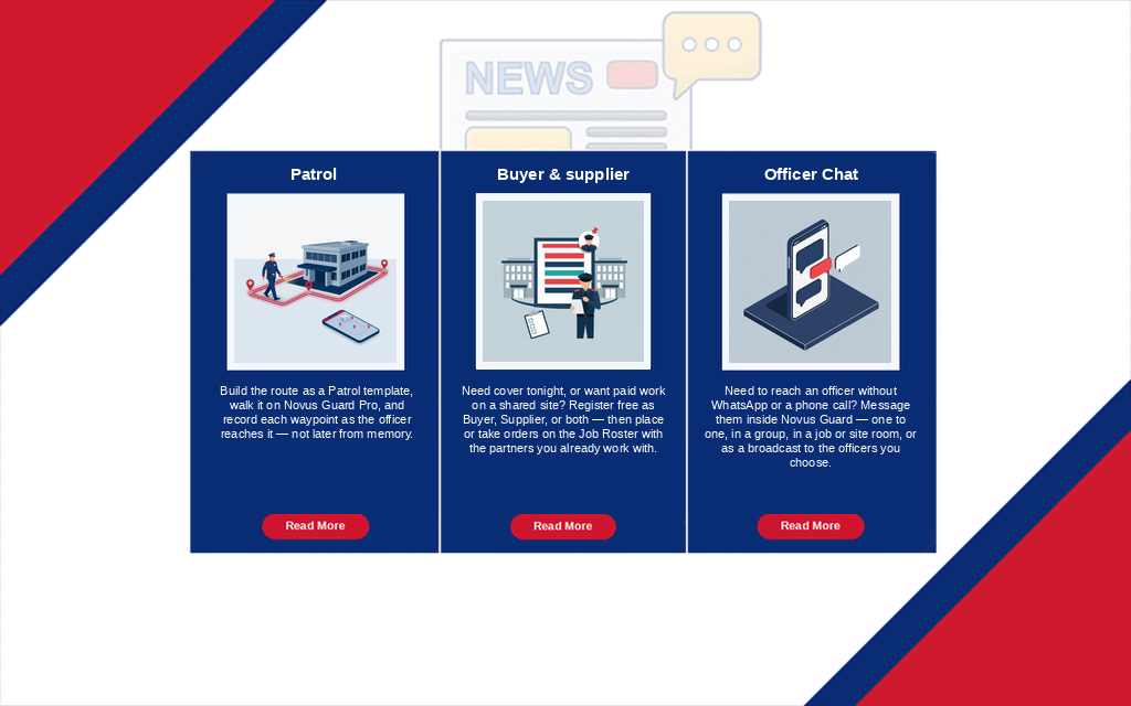 Newsletter February 2026 cover: Patrol, Buyer and supplier, and Officer Chat